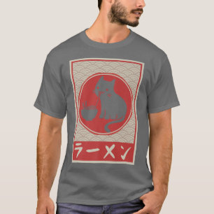 Camiseta Chicas de regalo japoneses Ramen Anime, un gato ka
