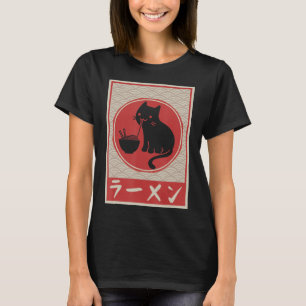 Camiseta Chicas de regalo japoneses Ramen Anime, un gato ka