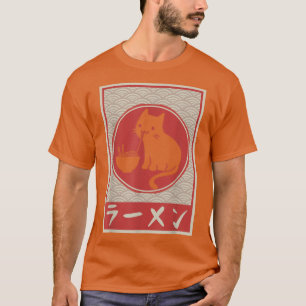 Camiseta Chicas de regalo japoneses Ramen Anime, un gato ka