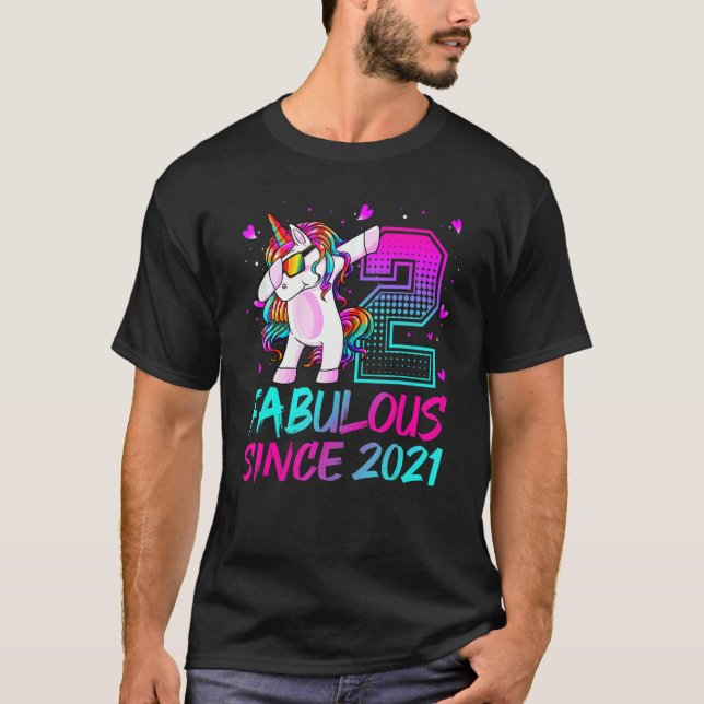Camiseta chicas de Regalos de 2 años de edad Dabbing Unicor (Anverso)
