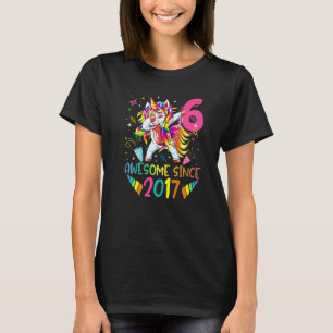 Camiseta chicas de Regalos de 6 años Dabbing Unicorn 6B