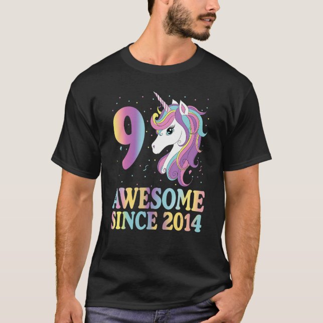 Camiseta chicas de Regalos de 9 años de edad Arcoiris Unico (Anverso)
