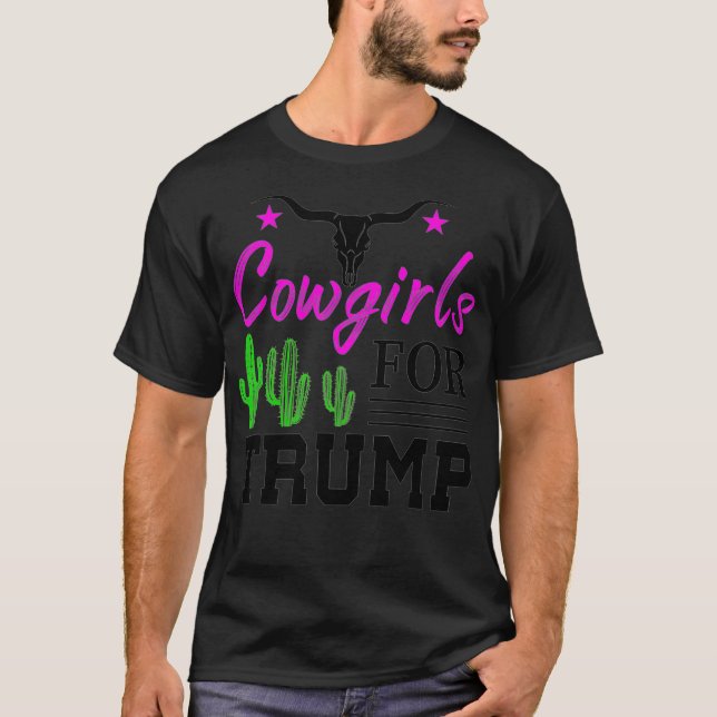 Camiseta Chicas de rodeo de campo occidental para Trump (Anverso)