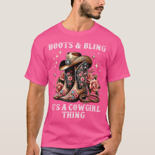 Camiseta Chicas De Rodeo Mujeres Cowboy Boots Y Bling It A 