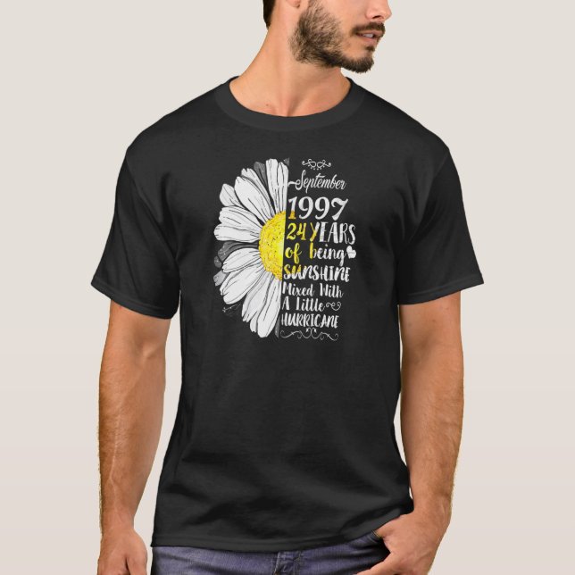 Camiseta Chicas de septiembre de 1997 24º cumpleaños 24 año (Anverso)