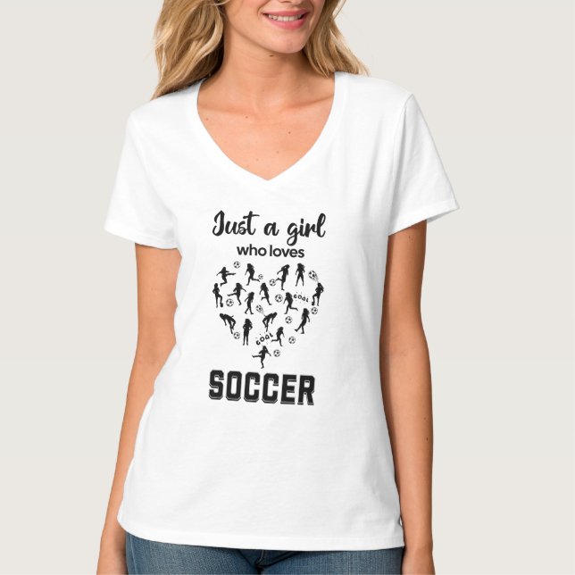 Camiseta Chicas de Silhouette jugando al fútbol (Anverso)