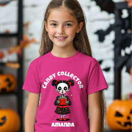 Camiseta Chicas de Skeleton de Cute Candy Collector Hallowe