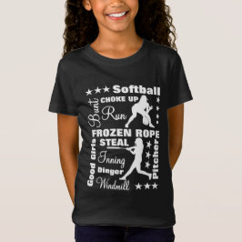 Camiseta Chicas de Softball Sports Terminoligy Words Typogr