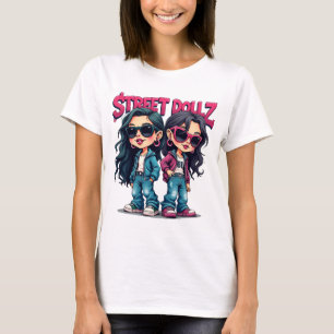 Camiseta Chicas de Street Dollz Baddie Personalizado Graffi
