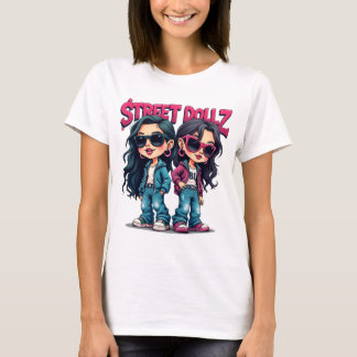Camiseta Chicas de Street Dollz Baddie Personalizado Graffi