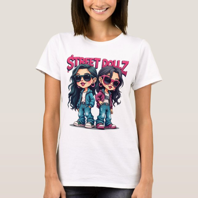 Camiseta Chicas de Street Dollz Baddie Personalizado Graffi (Anverso)