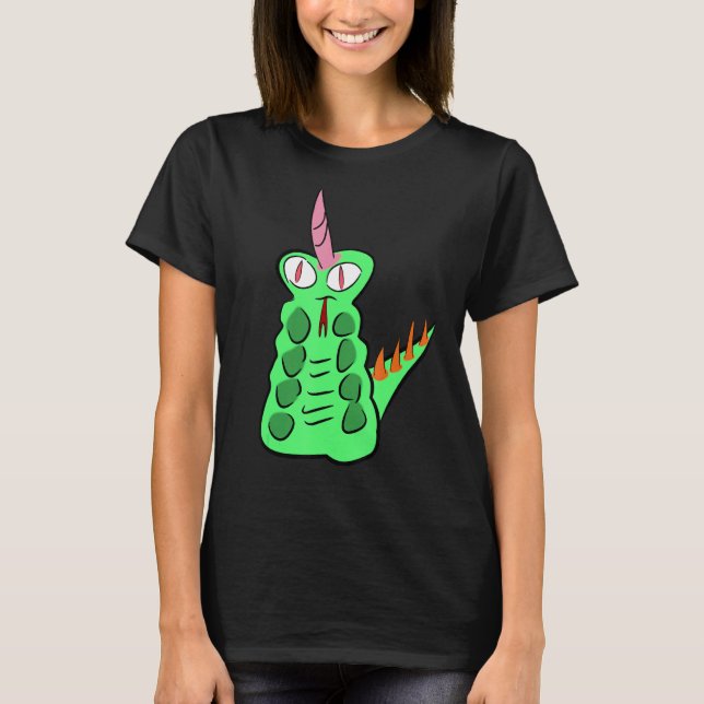 Camiseta Chicas de Unicornio de Dino Alien Hombres Moda G (Anverso)