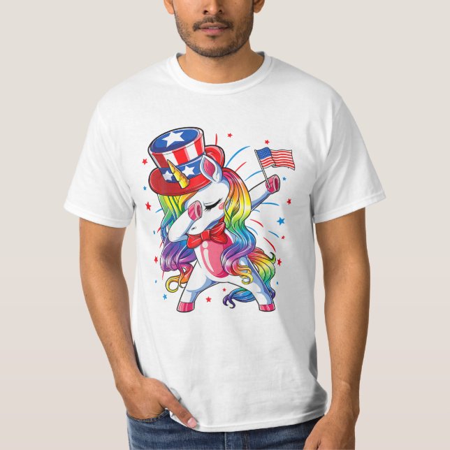 Camiseta Chicas de Unicornio del 4 de julio (Anverso)