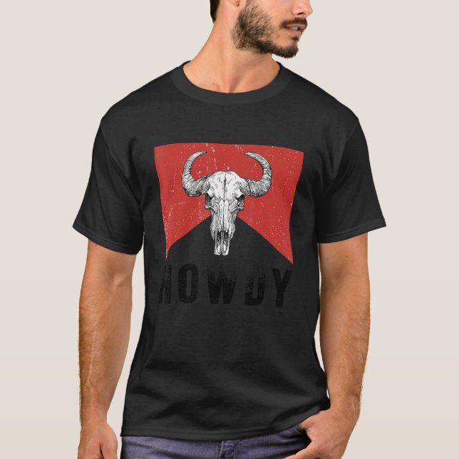 Camiseta Chicas de vaca blancas y negras con cráneo de toro (Anverso)