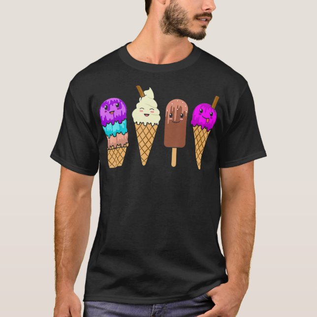 Camiseta Chicas de verano divertidos de crema de hielo Cone (Anverso)