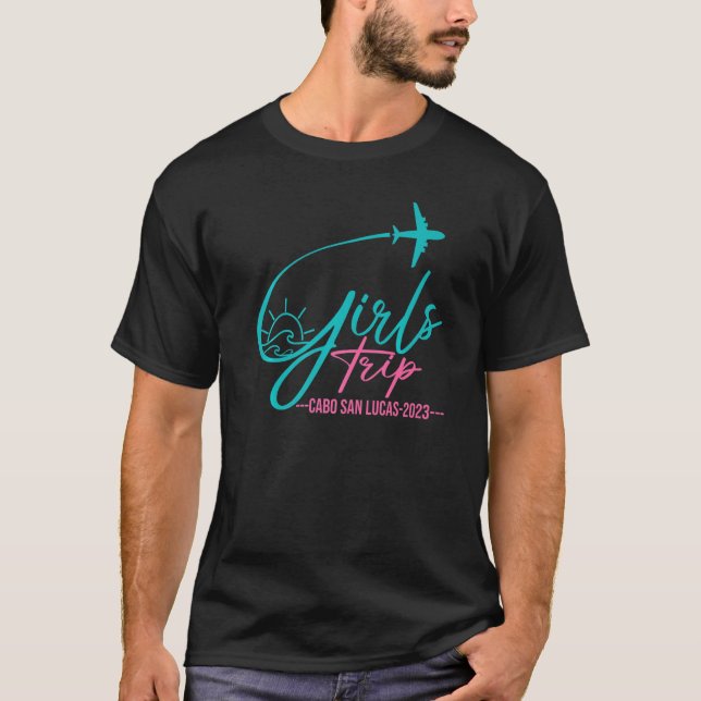 Camiseta Chicas de viajes en avión Cabo San Lucas México (Anverso)