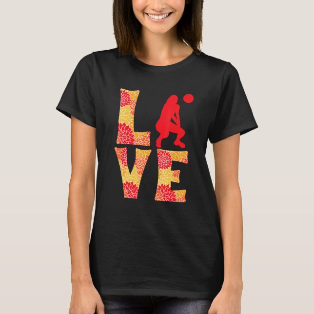 Camiseta Chicas de voleibol con amor floral (Anverso)