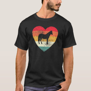 Camiseta Chicas del corazón del amor al caballo mujeres ret
