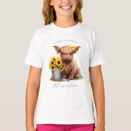Camiseta Chicas del Cubo del Girasol de la vaca Highland