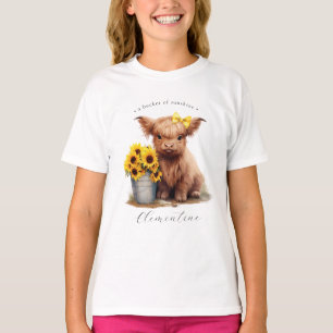 Camiseta Chicas del Cubo del Girasol de la vaca Highland