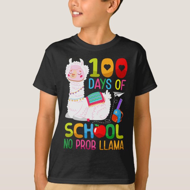 Camiseta Chicas Del Día De La Escuela Unicornio 100 Días De (Anverso)
