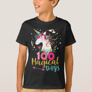 Camiseta Chicas Del Día De La Escuela Unicornio 100 Mágicos