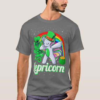 Camiseta Chicas del Día de San Patrón Dabbing Unicorn Lepre