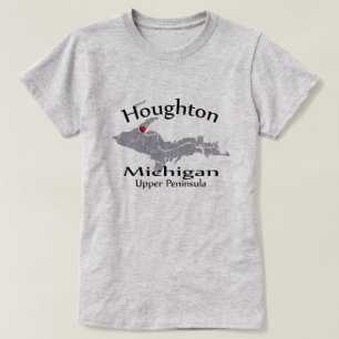 Camiseta Chicas del diseño del mapa del corazón de Hought