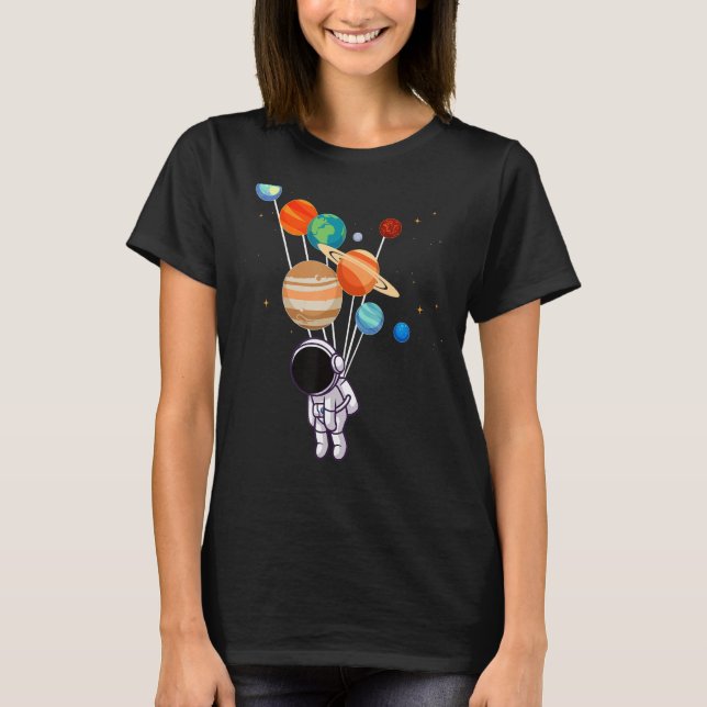 Camiseta Chicas del espacio del sistema solar de Astronau (Anverso)