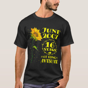 Camiseta chicas del girasol de 16 años de edad 20 de junio