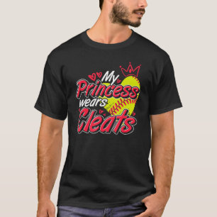 Camiseta Chicas del jugador de Softball limpian padre Princ