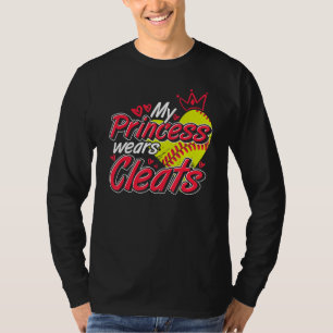 Camiseta Chicas del jugador de Softball limpian padre Princ
