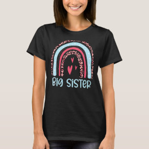 Camiseta Chicas del Leopard Rainbow Big Sister Invitación