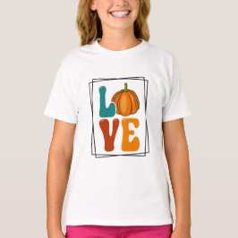 Camiseta Chicas del otoño de la calabaza AMOR Otoño