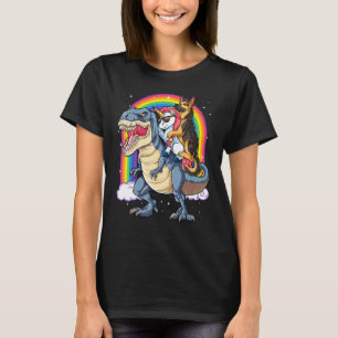 Camiseta Chicas del Pastor Alemán Unicornio Montando Dinosa