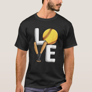 Camiseta Chicas del Softball Club Cute Love Lov