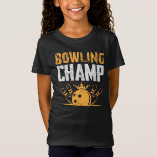 Camiseta Chicas deportivos de campeón de bolos retro vintag