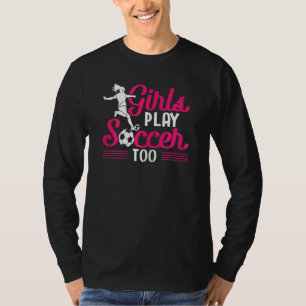 Camiseta Chicas deportivos de jugador de fútbol juegan fútb