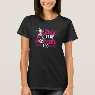 Camiseta Chicas deportivos de jugador de fútbol juegan fútb