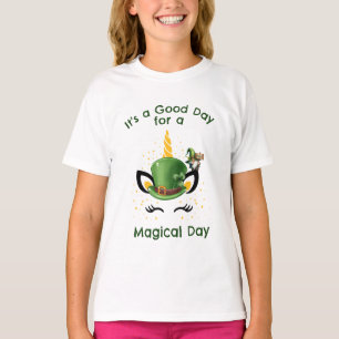 Camiseta Chicas Día de San Patricio Unicornio Mágico