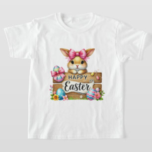Camiseta Chicas divertidas conejitas felices de Pascua 