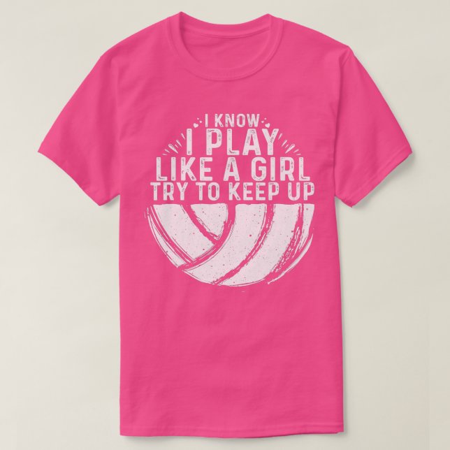 Camiseta Chicas divertidas de diseño de voleibol jóvenes en (Diseño del anverso)