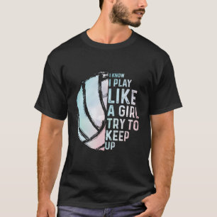 Camiseta Chicas divertidas de diseño de voleibol jóvenes mu