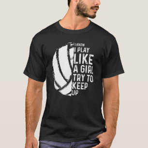 Camiseta Chicas divertidas de diseño de voleibol jóvenes mu