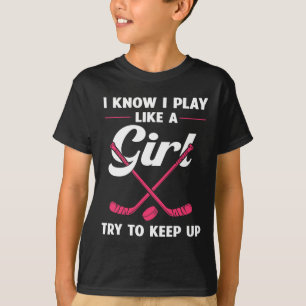 Camiseta Chicas divertidos diseños de hockey para mujeres n