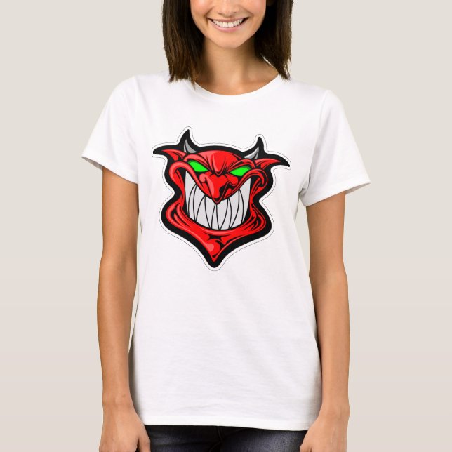 Camiseta Chicas divertidos Novedad de vacaciones DEMON SMIL (Anverso)