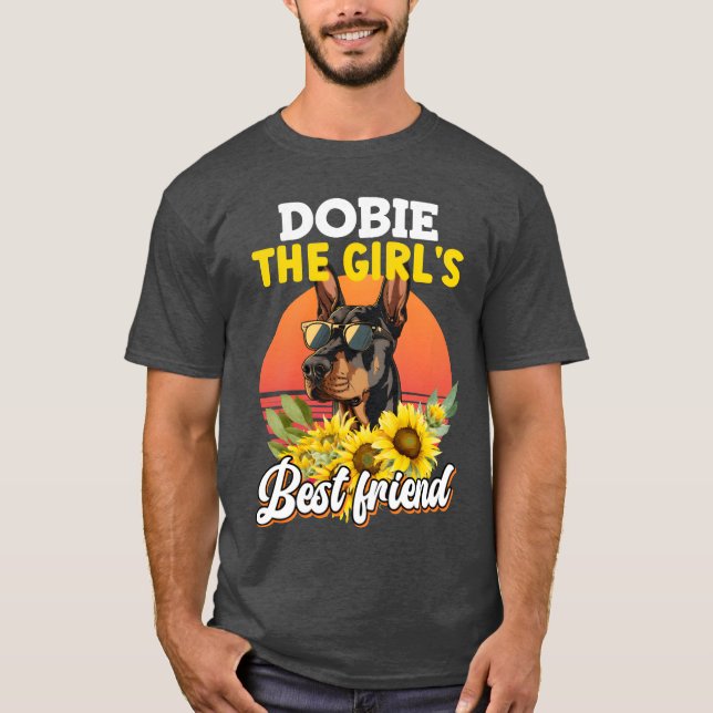 Camiseta CHICAS DOBIEHE MEJOR AMIGO Dueños Doberman gracios (Anverso)