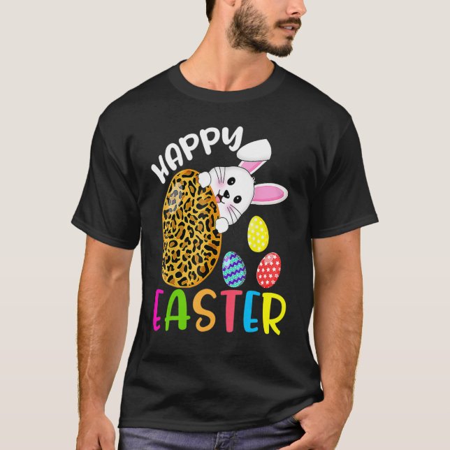 Camiseta Chicas dominicales de Easter Leopard Bunny Rabbit  (Anverso)