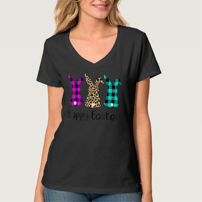 Camiseta Chicas dominicales de Easter Leopard Bunny Rabbit  (Anverso)