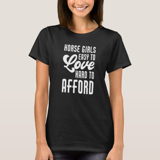 Camiseta Chicas ecuestres de caballos fáciles de amar difíc (Anverso)